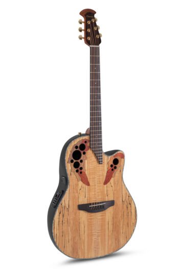 E-Acoustic Guitar Celebrity Elite Plus Mid Cutaway Natural Spalted Maple Ovation - Image 2