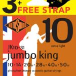 Strings for Acoustic Guitar Jumbo King 3-Set Extra Light+Strap Acoustic guitar strings