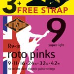 Strings for E-guitar Roto 3 Set Super Light+Strap E-guitar strings