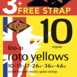 Strings for E-guitar Roto 3 Set Regular+Strap E-guitar strings