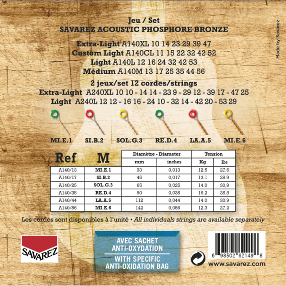 110195 Strings for Acoustic Guitar Acoustic Medium .013-.056 Acoustic guitar strings - Image 1