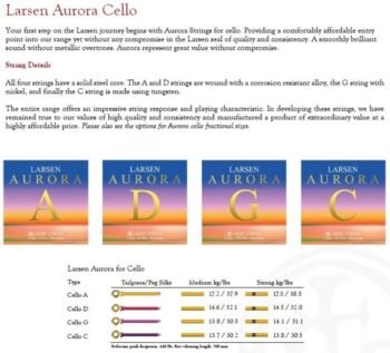 Cello Strings Larsen Aurora A 4/4 bulk Strings for cello - Image 3