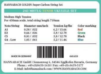 Strings for ukulele Tenor Ukulele Goldin 243MHTLG low G Set Low G Different strings for plucking instruments - Image 2