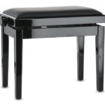 Piano bench Deluxe Vinyl Black highgloss GEWA Piano benches