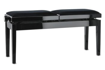 Piano bench Deluxe Double Black highgloss GEWA Piano benches