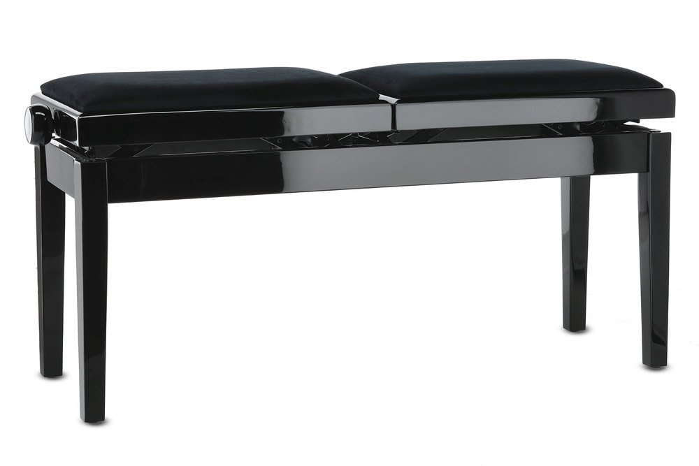 138253 Piano bench Deluxe Double Black highgloss GEWA Piano benches - Image 1