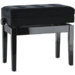 Piano bench Deluxe Compartment Black highgloss GEWA Piano benches