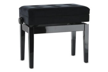 Piano bench Deluxe Compartment Black highgloss GEWA Piano benches