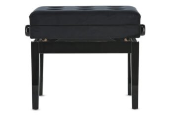Piano bench Deluxe Compartment Black highgloss GEWA Piano benches - Image 2