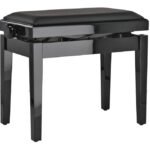 Piano bench Deluxe Autolift Vinyl Black highgloss GEWA Piano benches