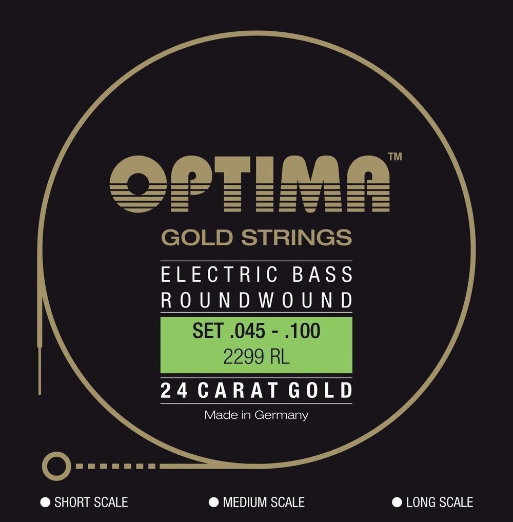 29030 E-Bass Strings Gold Strings Round Wound long scale Set 4-string reg-light Strings for E-Bass - Image 1