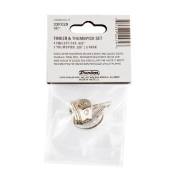 NICKEL SILVER FINGER & THUMBPICKS .020MM (5-PACK) Dunlop - Image 2