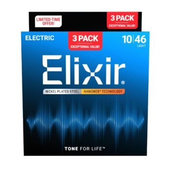 16567 Nanoweb Electric Guitar Strings, 3-Pack 10-46 Elixir - Image 2