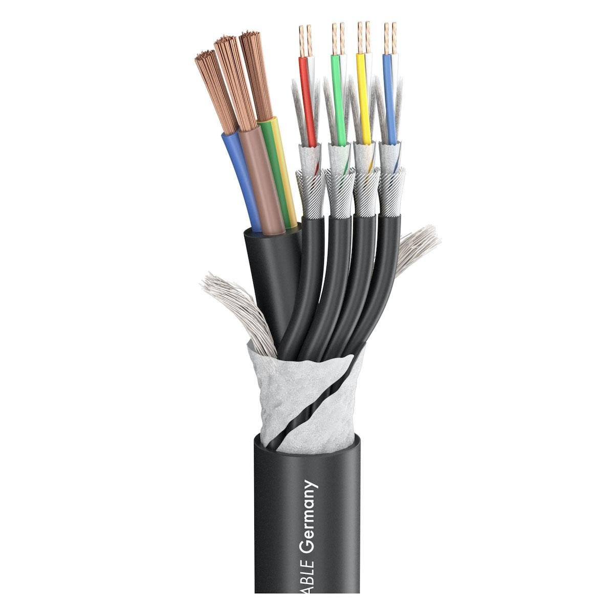 500-0051-4 SC-Monolith 4; power: 3 x 1,50 mm²; DMX: 2 x 0,14 mm²; PVC Ø 13,20 mm; black Sommer Cable - Image 1