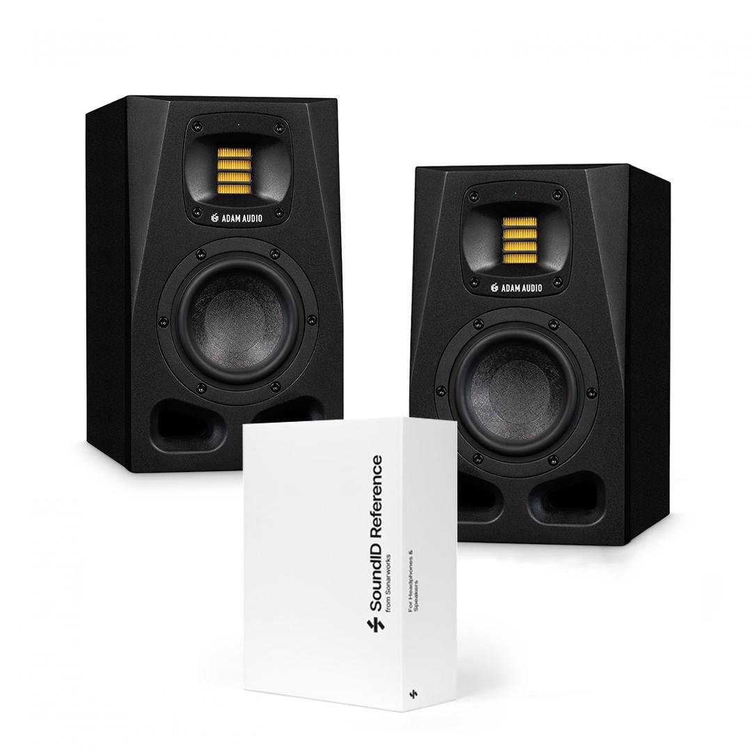 a4v-sw5sx 2x A4V - Nearfield Monitor, 2-way, 4" woofer & Sonarworks SoundID Reference SW5SX Adam Audio - Image 1