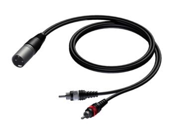 XLR male - 2 x RCA/Cinch male 5 meter Procab