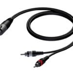 XLR female to 2 x RCA/Cinch male 3 meter Procab