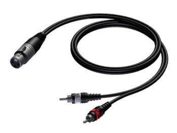 XLR female to 2 x RCA/Cinch male 3 meter Procab