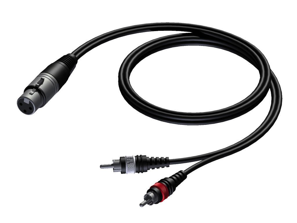 cab704-3_1 XLR female to 2 x RCA/Cinch male 3 meter Procab - Image 1