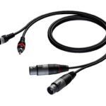 2 x XLR female - 2 x RCA/Cinch male 3 meter Procab