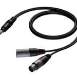 6.3 mm Jack male stereo - XLR male & XLR female 5 meter Procab