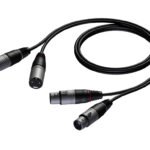 2 x XLR male - 2 x XLR female 0,5 meter Procab