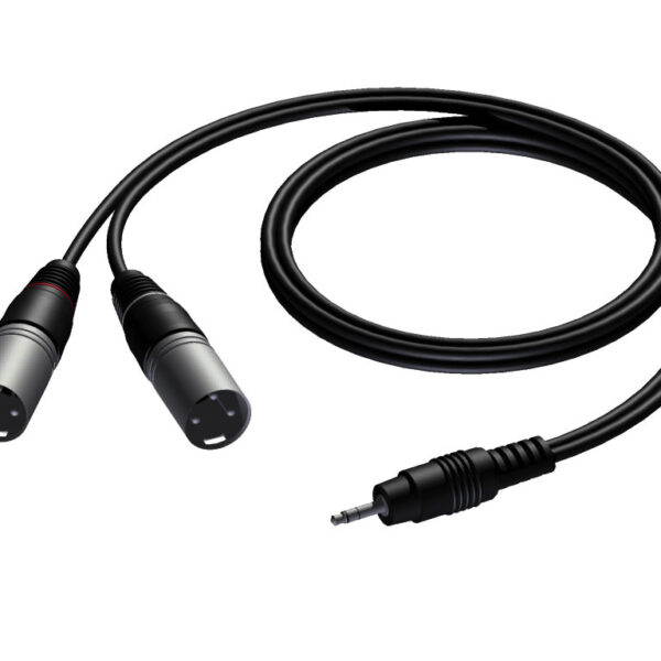 3.5 mm Jack male stereo - 2 x XLR male 3 meter Procab