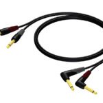 2 x 6.3 mm Jack male mono - 2 x 6.3 mm Jack male mono angled 5 meter Procab