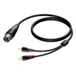 XLR male - 2 x RCA/Cinch male 5 meter Procab