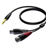 6.3 mm Jack male stereo - XLR male & XLR female 3 meter Procab