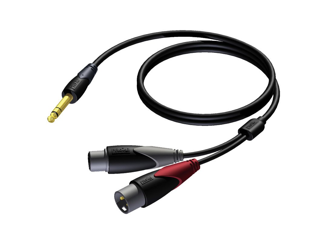 cla709-3_1 6.3 mm Jack male stereo - XLR male & XLR female 3 meter Procab - Image 1
