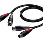 2 x XLR male - 2 x XLR female 3 meter Procab