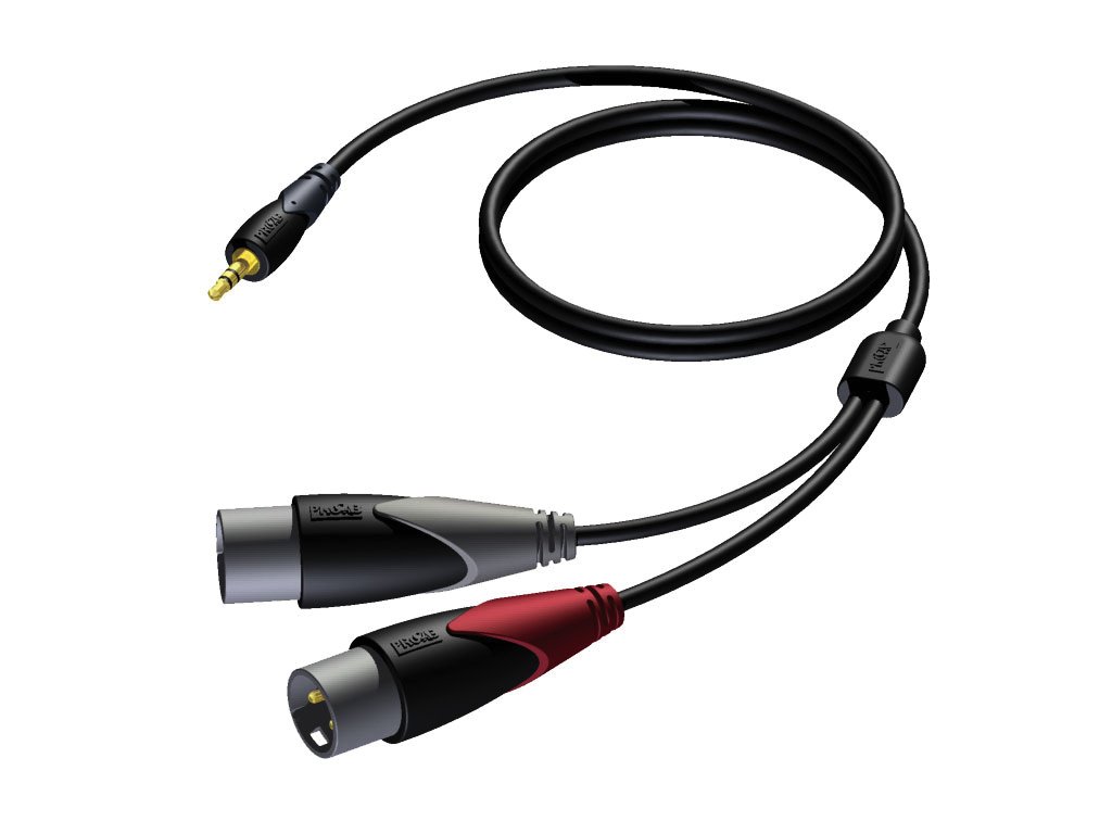 cla712-1-5_1 3.5 mm Jack male stereo - 2 x XLR male 1,5 meter Procab - Image 1