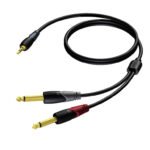 3.5 mm Jack male stereo - 2 x 6.3 mm Jack male mono 3 meter Procab
