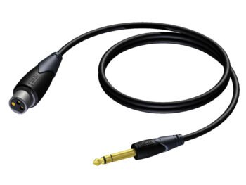 XLR female - 6.3 mm Jack male stereo 1,5 meter Procab