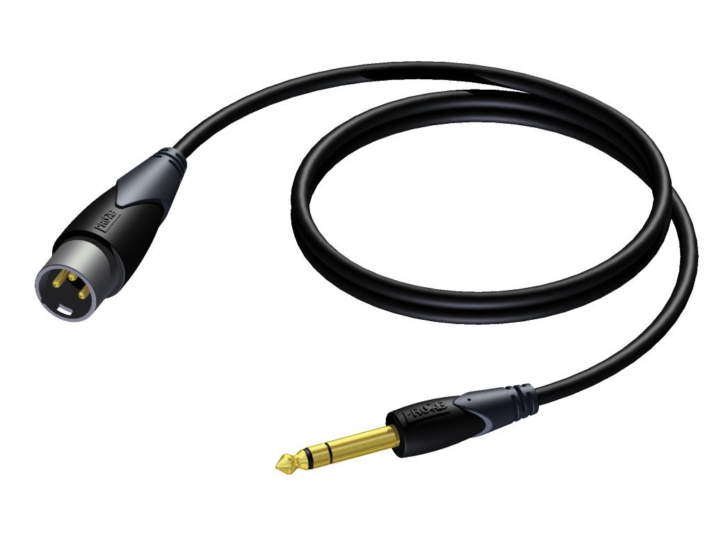 cla724-1-5_1 XLR male - 6.3 mm Jack male stereo 1,5 meter Procab - Image 1