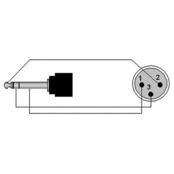 XLR male - 6.3 mm Jack male stereo 1,5 meter Procab - Image 2