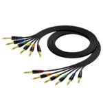 6.3 mm Jack male stereo - 6.3 mm Jack male stereo - cable set in 6 colours 1 meter Procab