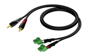 2 x RCA/Cinch - 2 x terminal block (3p - 3.81mm) 3 meter Procab