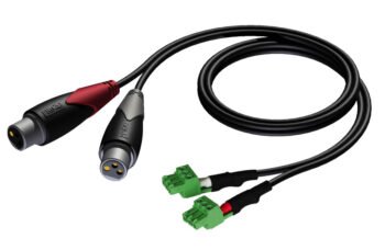 2 x XLR female - 2 x terminal block (3p - 3.81mm) 0,5 meter Procab