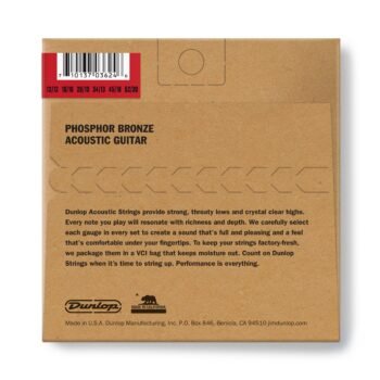 DAP1252J DUNLOP PHOSPHOR BRONZE MEDIUM ACOUSTIC GUITAR STRINGS SET/12 Dunlop - Image 2