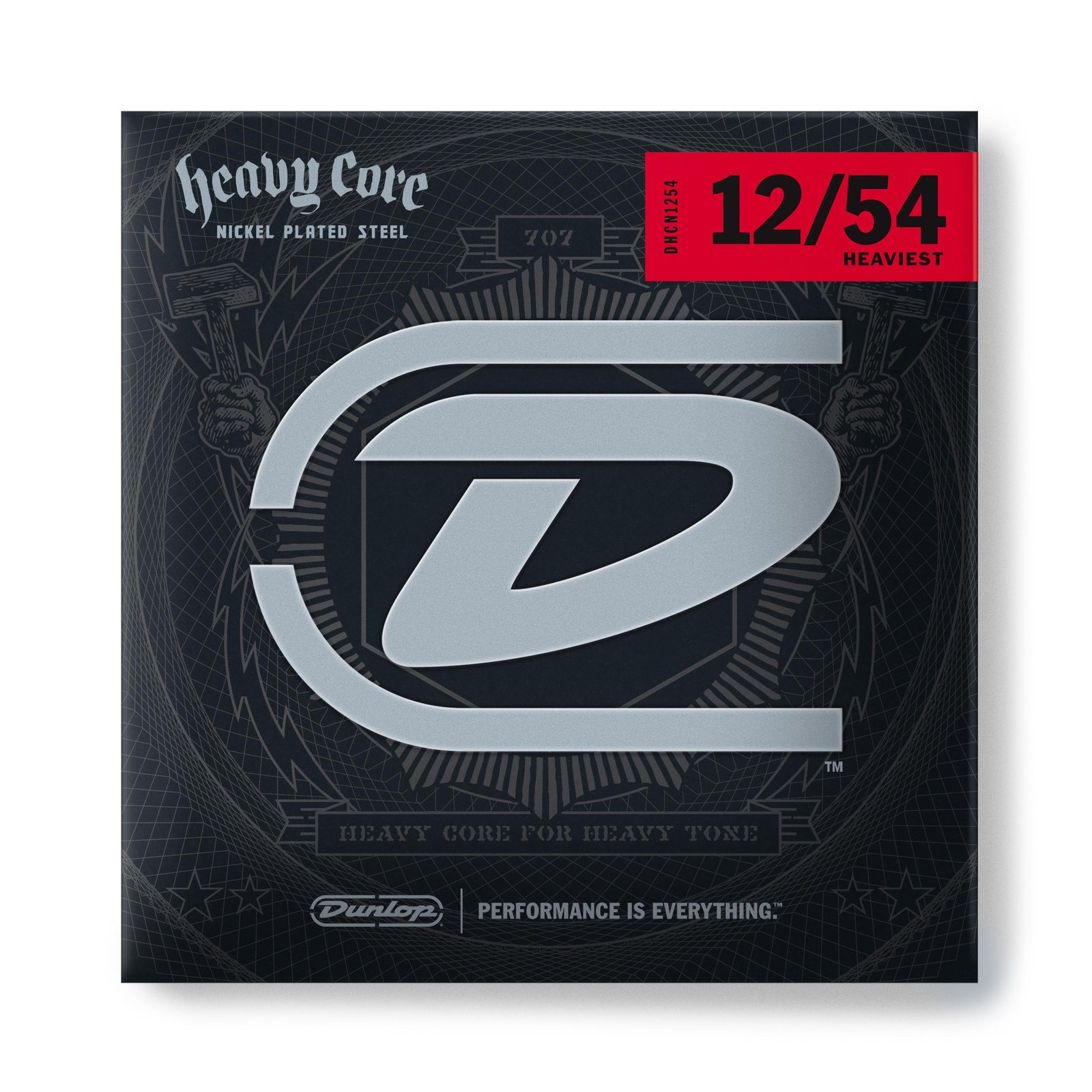 dhcn1254.amain DHCN1254 NICKEL WOUND HEAVY CORE ELECTRIC GUITAR STRINGS SET/6 (HEAVIEST) Dunlop - Image 1
