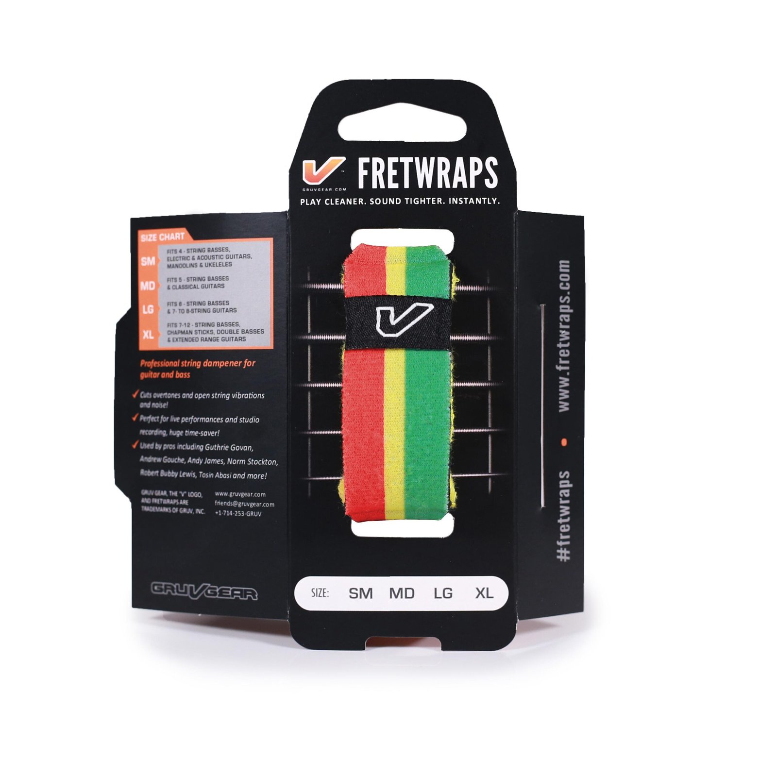 fw1-ryg-sm_01 FretWraps World Flags 1-Pack (Small, Red/Yellow/Green) Gruv Gear - Image 1