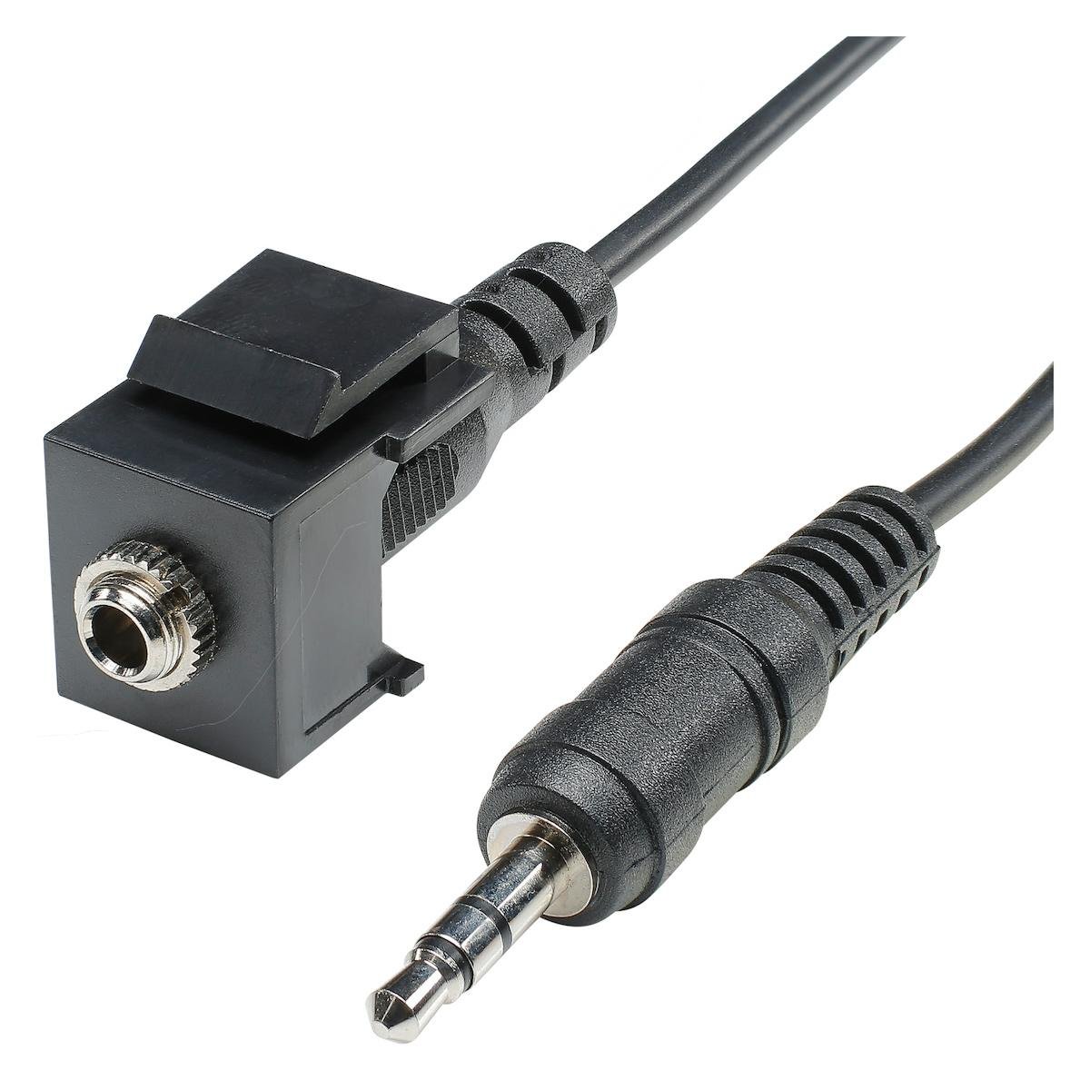 kst-j3fm-c1-sw Mini jack (3.5mm) male to 1 m cable with 3.5 mm stereo jack, 2-pole , plastic-, Patch cable-, Keysto Sommer Cable - Image 1