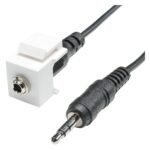 Mini jack (3.5mm) male to 1 m cable with 3.5 mm stereo jack, 2-pole , plastic-, Patch cable-, Keysto Sommer Cable