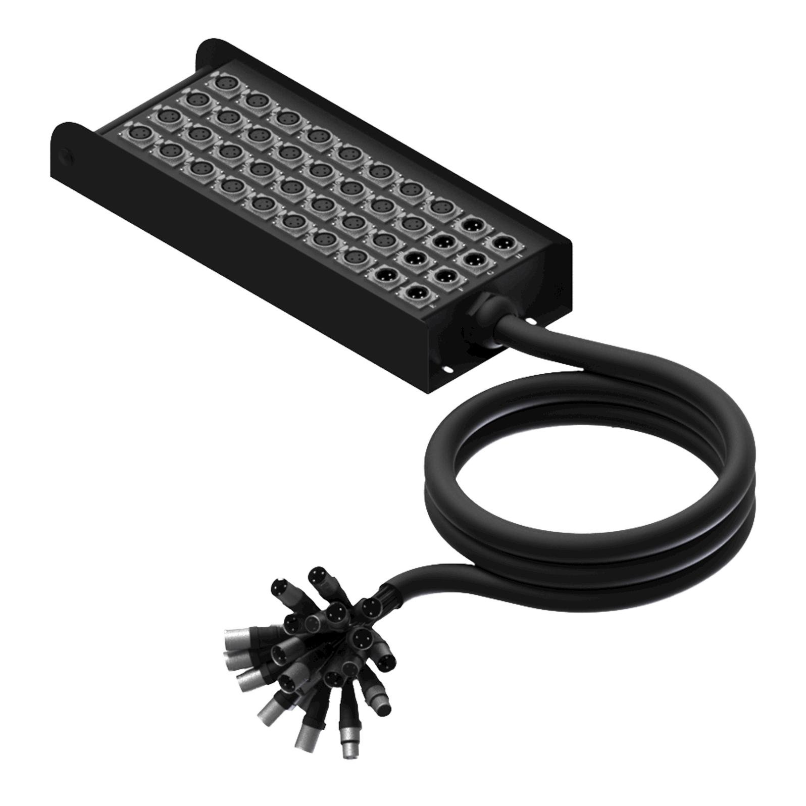 msb132.8-30_1 Multi stage block - 32 XLR female & 8 XLR male - 32 XLR male & 8 XLR female 30 meter Procab - Image 1