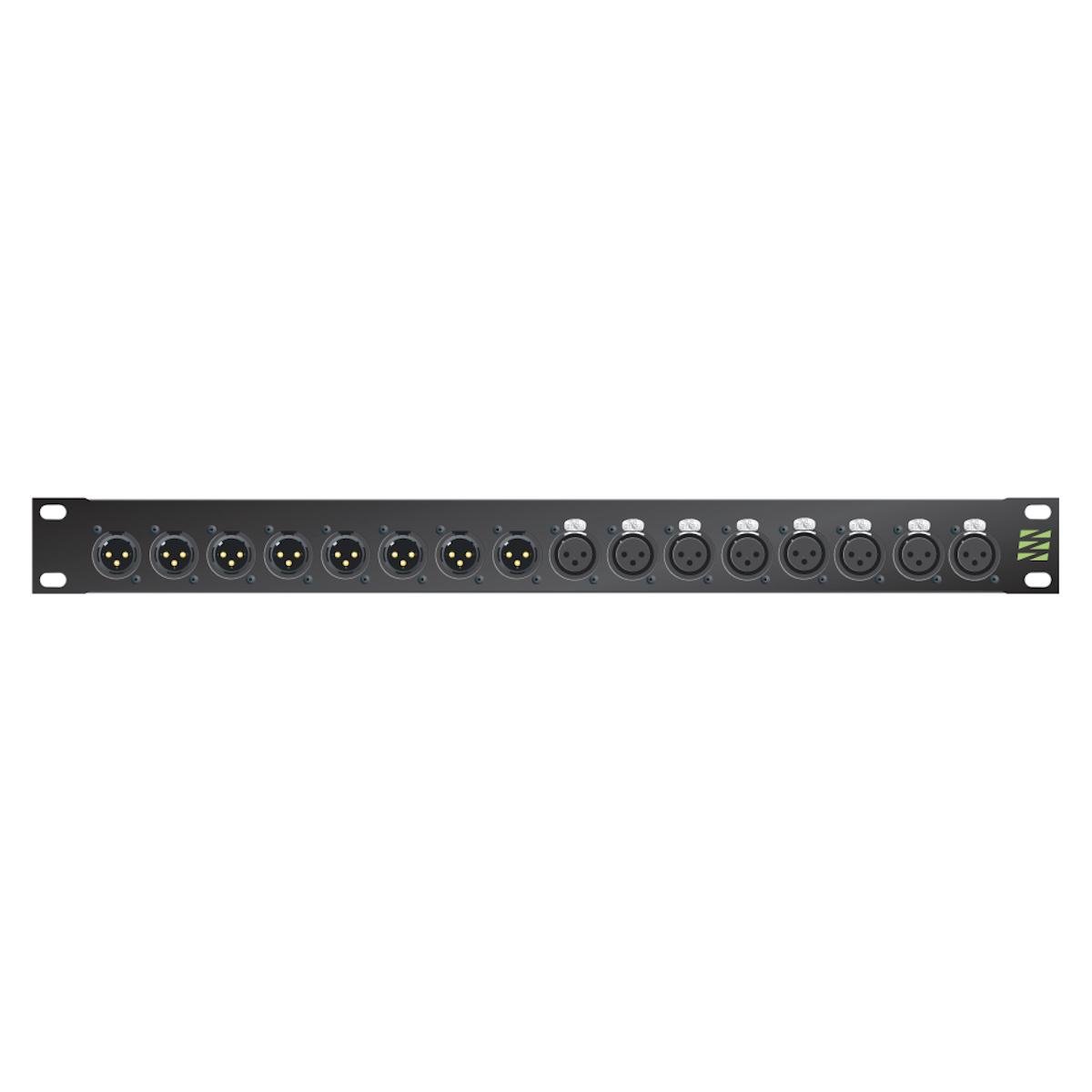 nq0y-m08-08 Sommer cable Audio XLR Patch panels Broadcast , 1 HE, 12 BE, XLR 3-pole male/XLR 3-pole female; NEUT Sommer Cable - Image 1