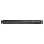 Sommer cable Audio-connection panel XLR , 1 HE, 12 BE, XLR 3-pole male/XLR 3-pole female; HICON; gol Sommer Cable
