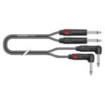 Stereo keyboard cable SC-Onyx, 1 x 0,25 mm² | jack / jack 90°, NEUTRIK | 1,50m | black Sommer Cable