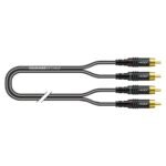 Rca patch cable, unbalanced SC-Onyx, 1 x 0,25 mm² | RCA / RCA, HICON | 0,50m | black Sommer Cable
